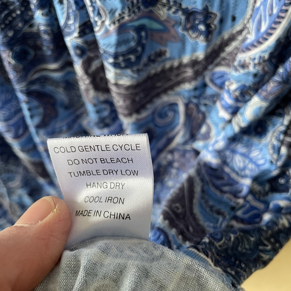 Women's shirt - Paisley Print - Size XL - New Blue Western Y2K - Picture 6 of 9